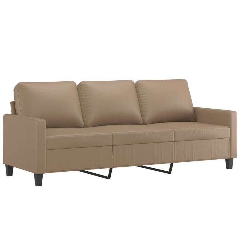 Casa si Gradina - Mobilier - Canapele si coltare - Canapele - Canapea cu 3 locuri / taburet cappuccino 180 cm piele ecologica - Infinity.ro