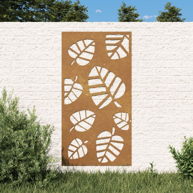 Casa si Gradina - Decoratiuni - Decoratiuni perete - Decoratie perete de gradina 105x55 cm design frunze otel Corten - Infinity.ro