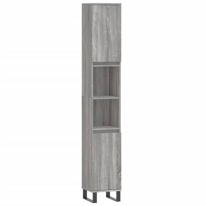 Casa si Gradina - Mobilier - Seturi de mobilier - Seturi baie - Set mobilier de baie, 3 piese, gri sonoma, lemn prelucrat - Infinity.ro