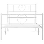 Casa si Gradina - Mobilier - Paturi si accesorii - Paturi - Cadru de pat metalic cu tablie de cap/picioare, alb, 100x190 cm - Infinity.ro