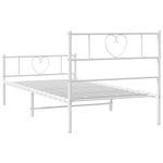 Casa si Gradina - Mobilier - Paturi si accesorii - Paturi - Cadru de pat metalic cu tablie de cap/picioare, alb, 100x190 cm - Infinity.ro