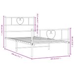 Casa si Gradina - Mobilier - Paturi si accesorii - Paturi - Cadru de pat metalic cu tablie de cap/picioare, alb, 100x190 cm - Infinity.ro