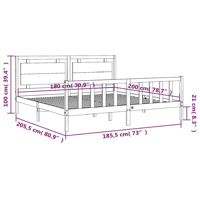 Casa si Gradina - Mobilier - Paturi si accesorii - Paturi - Cadru de pat cu tablie, 180x200 cm, lemn masiv - Infinity.ro