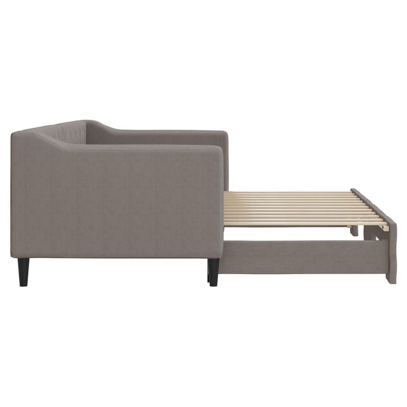 Casa si Gradina - Mobilier - Paturi si accesorii - Paturi - Pat de zi cu extensie, gri taupe, 80x200 cm, textil - Infinity.ro