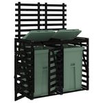 Casa si Gradina - Gradina si terasa - Mobilier exterior - Dulapuri si lazi depozitare exterior - Magazie dubla depozitare cos de gunoi, negru, lemn masiv pin - Infinity.ro