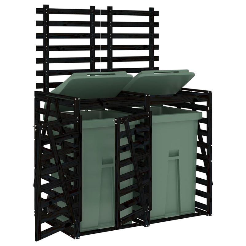 Casa si Gradina - Gradina si terasa - Mobilier exterior - Dulapuri si lazi depozitare exterior - Magazie dubla depozitare cos de gunoi, negru, lemn masiv pin - Infinity.ro