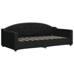 Casa si Gradina - Mobilier - Paturi si accesorii - Paturi - Pat de zi cu extensie si sertare, negru, 90x190cm, textil - Infinity.ro