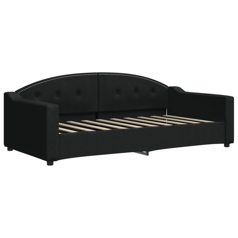 Casa si Gradina - Mobilier - Paturi si accesorii - Paturi - Pat de zi cu extensie si sertare, negru, 90x190cm, textil - Infinity.ro
