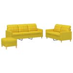 Casa si Gradina - Mobilier - Seturi de mobilier - Seturi living - Set de canapele cu perne, 3 piese, galben deschis, textil - Infinity.ro