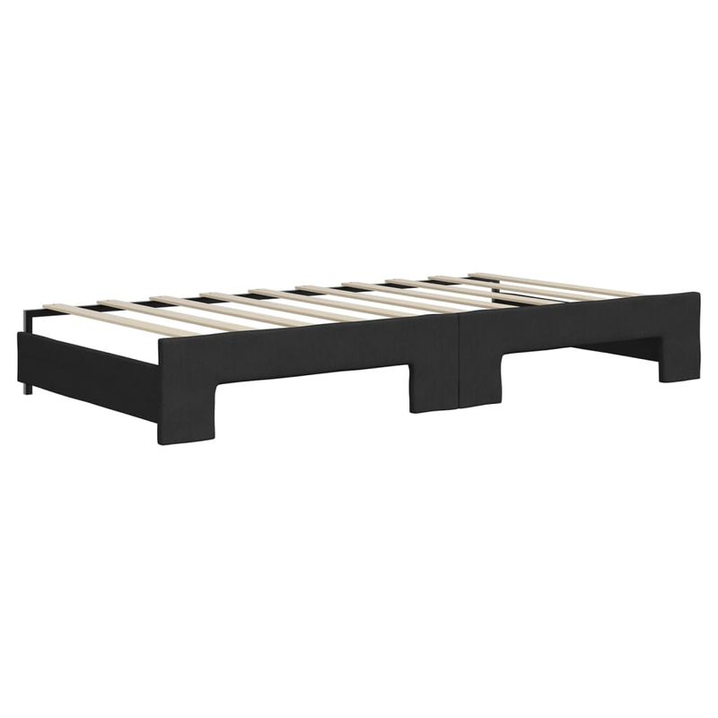 Casa si Gradina - Mobilier - Paturi si accesorii - Paturi - Pat de zi cu extensie si sertare, negru, 90x190cm, textil - Infinity.ro