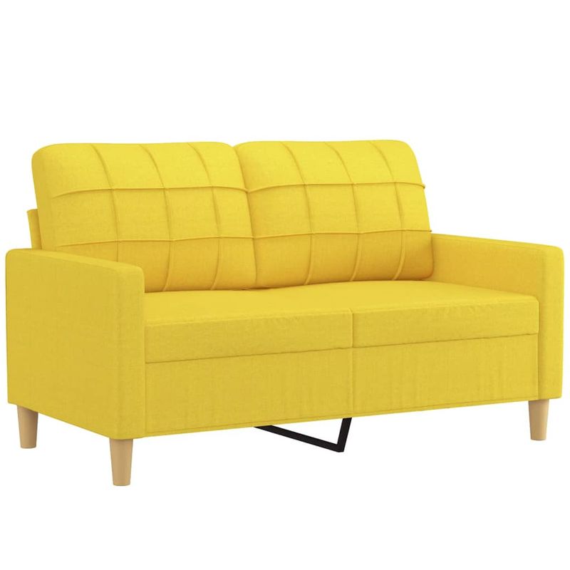 Casa si Gradina - Mobilier - Seturi de mobilier - Seturi living - Set de canapele cu perne, 3 piese, galben deschis, textil - Infinity.ro