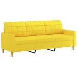 Casa si Gradina - Mobilier - Seturi de mobilier - Seturi living - Set de canapele cu perne, 3 piese, galben deschis, textil - Infinity.ro