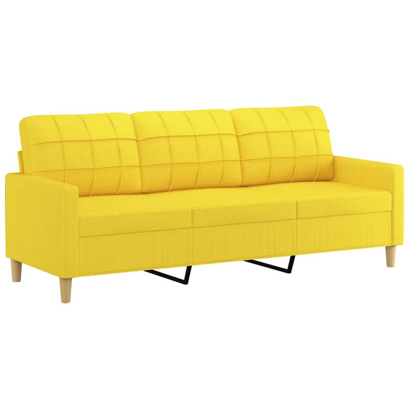 Casa si Gradina - Mobilier - Seturi de mobilier - Seturi living - Set de canapele cu perne, 3 piese, galben deschis, textil - Infinity.ro