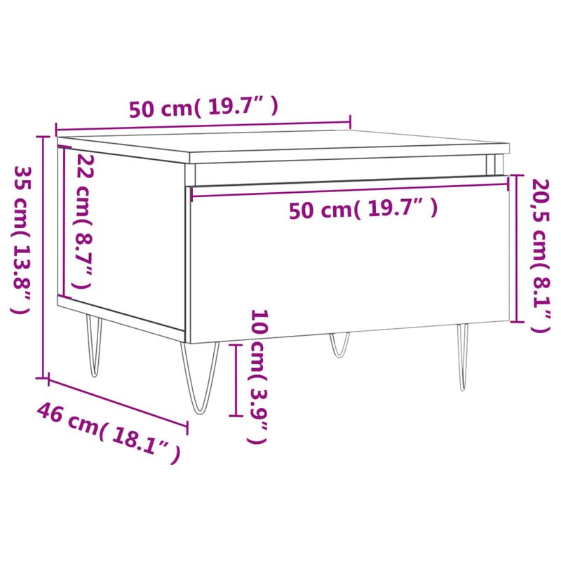 Casa si Gradina - Mobilier - Mese si birouri - Masute de cafea - Masute de cafea 2 buc. stejar sonoma 50x46x35 cm lemn compozit - Infinity.ro