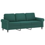 Casa si Gradina - Mobilier - Canapele si coltare - Canapele - Canapea cu 3 locuri cu pernute, verde inchis, 180 cm, catifea - Infinity.ro