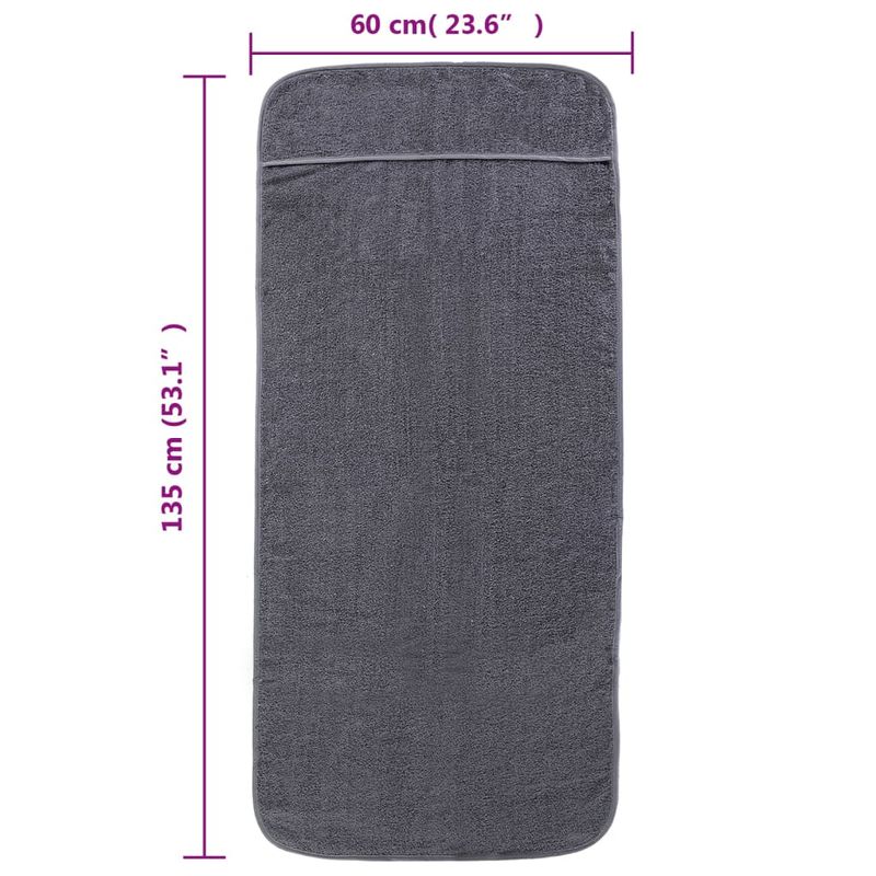 Casa si Gradina - Textile si covoare - Textile baie - Prosoape - Prosoape de plaja, 6 buc., antracit, 60x135 cm, textil 400 GSM - Infinity.ro