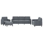 Casa si Gradina - Mobilier - Seturi de mobilier - Seturi living - Set de canapele, 4 piese, gri inchis, catifea - Infinity.ro