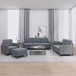 Casa si Gradina - Mobilier - Seturi de mobilier - Seturi living - Set de canapele, 4 piese, gri inchis, catifea - Infinity.ro