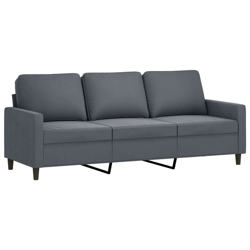 Casa si Gradina - Mobilier - Seturi de mobilier - Seturi living - Set de canapele, 4 piese, gri inchis, catifea - Infinity.ro