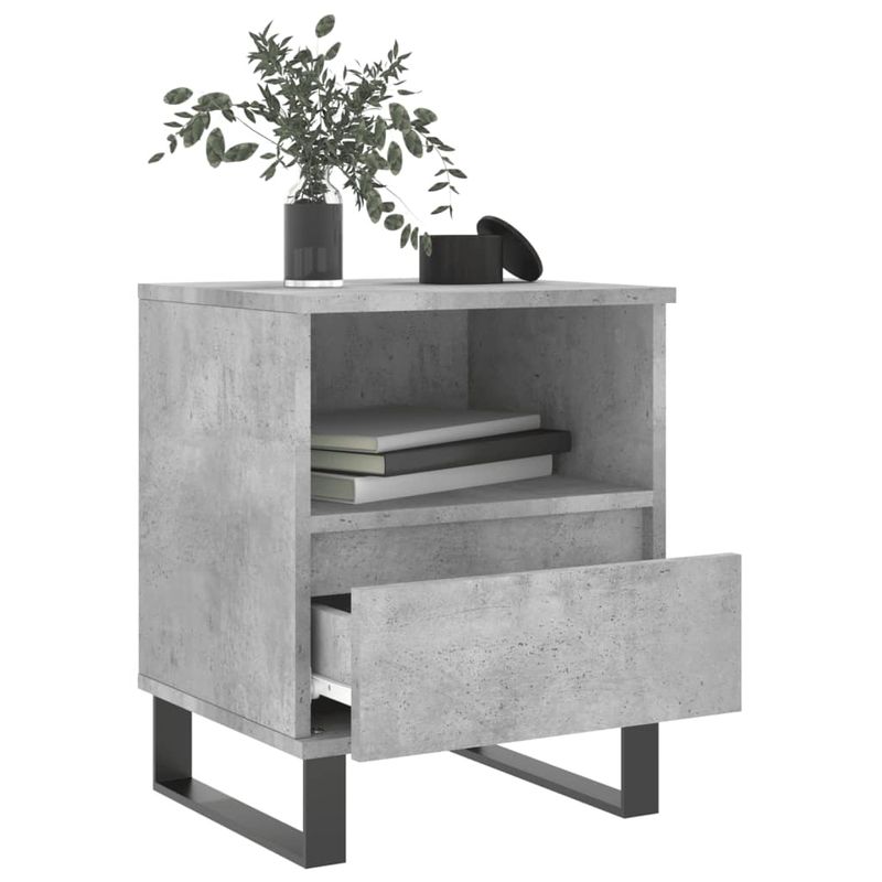 Casa si Gradina - Mobilier - Comode si corpuri - Noptiere - Noptiere, 2 buc., gri beton, 40x35x50 cm, lemn compozit - Infinity.ro