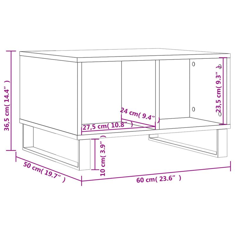 Casa si Gradina - Mobilier - Mese si birouri - Masute de cafea - Masuta de cafea, alb, 60x50x36,5 cm, lemn compozit - Infinity.ro
