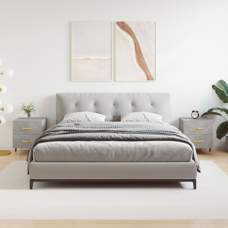 Casa si Gradina - Mobilier - Comode si corpuri - Noptiere - Noptiere, 2 buc., gri beton, 40x35x47,5 cm, lemn compozit - Infinity.ro