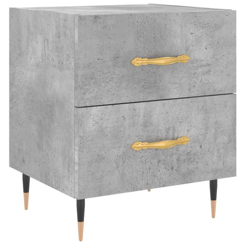 Casa si Gradina - Mobilier - Comode si corpuri - Noptiere - Noptiere, 2 buc., gri beton, 40x35x47,5 cm, lemn compozit - Infinity.ro