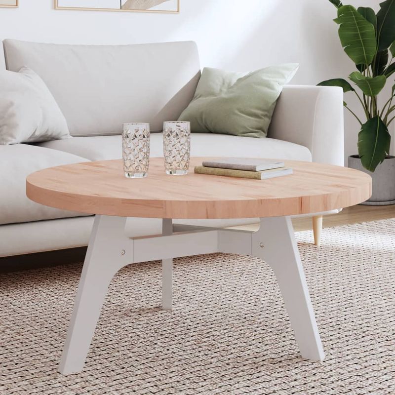Casa si Gradina - Mobilier - Feronerie si accesorii mobila - Blat de masa rotund, diametru 90x4 cm, lemn masiv de fag, maro deschis - Infinity.ro