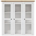 Casa si Gradina - Mobilier - Comode si corpuri - Corpuri bucatarie - Dulap inalt "BODO" alb & maro 115,5x43x200,5 cm lemn masiv pin - Infinity.ro