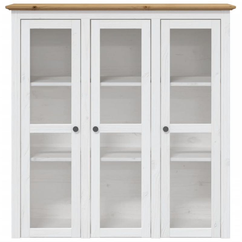 Casa si Gradina - Mobilier - Comode si corpuri - Corpuri bucatarie - Dulap inalt "BODO" alb & maro 115,5x43x200,5 cm lemn masiv pin - Infinity.ro