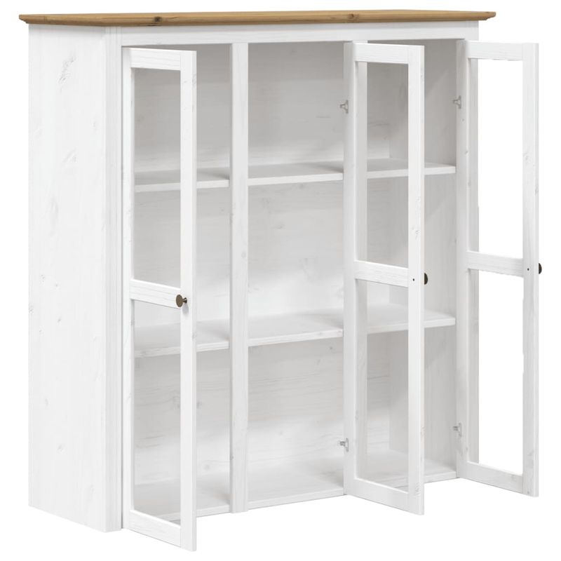 Casa si Gradina - Mobilier - Comode si corpuri - Corpuri bucatarie - Dulap inalt "BODO" alb & maro 115,5x43x200,5 cm lemn masiv pin - Infinity.ro