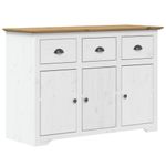 Casa si Gradina - Mobilier - Comode si corpuri - Corpuri bucatarie - Dulap inalt "BODO" alb & maro 115,5x43x200,5 cm lemn masiv pin - Infinity.ro