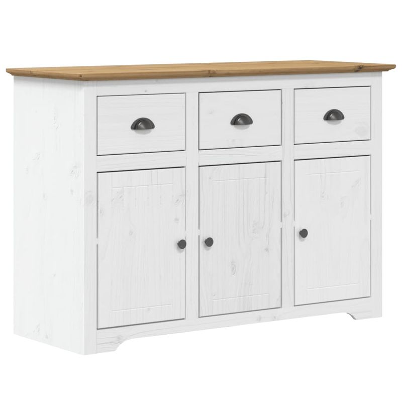 Casa si Gradina - Mobilier - Comode si corpuri - Corpuri bucatarie - Dulap inalt "BODO" alb & maro 115,5x43x200,5 cm lemn masiv pin - Infinity.ro