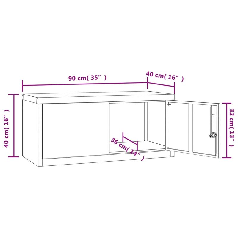 Casa si Gradina - Constructii - Depozitare, transport si protectie - Rafturi, fisete si vestiare - Fiset, antracit, 90x40x40 cm, otel - Infinity.ro