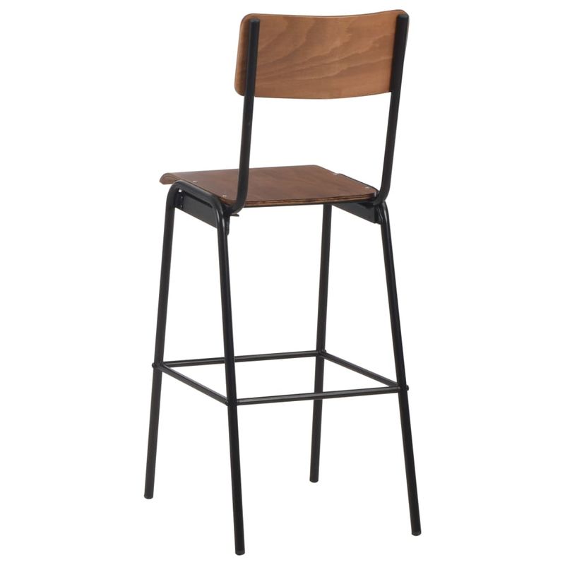 Casa si Gradina - Mobilier - Seturi de mobilier - Seturi bucatarie - Set mobilier de bar, 3 piese, maro si negru, otel - Infinity.ro