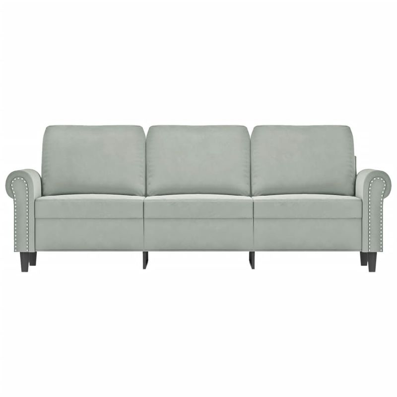 Casa si Gradina - Mobilier - Canapele si coltare - Canapele - Canapea cu 3 locuri, gri deschis, material 180CM catifea - Infinity.ro