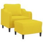 Casa si Gradina - Mobilier - Scaune si fotolii - Fotolii - Fotoliu canapea cu taburet, galben deschis, 60 cm, textil - Infinity.ro