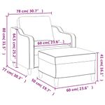 Casa si Gradina - Mobilier - Scaune si fotolii - Fotolii - Fotoliu canapea cu taburet, galben deschis, 60 cm, textil - Infinity.ro