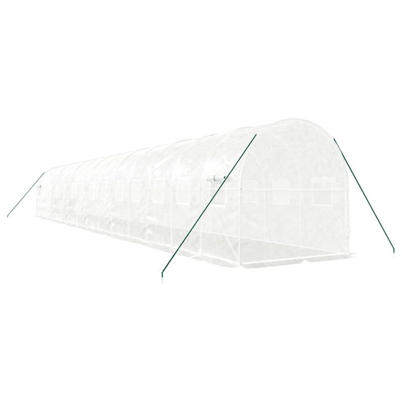 Casa si Gradina - Gradinarit si plante - Sere si solarii - Sera cu cadru din otel, alb, 28 m², 14x2x2 m - Infinity.ro