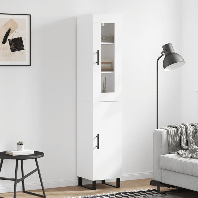 Casa si Gradina - Mobilier - Comode si corpuri - Comode - Dulap inalt, alb, 34,5x34x180 cm, lemn prelucrat - Infinity.ro