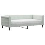Casa si Gradina - Mobilier - Paturi si accesorii - Paturi - Pat de zi cu saltea, gri deschis, 90x190 cm, catifea - Infinity.ro