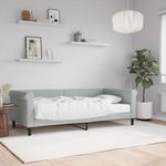 Casa si Gradina - Mobilier - Paturi si accesorii - Paturi - Pat de zi cu saltea, gri deschis, 90x190 cm, catifea - Infinity.ro