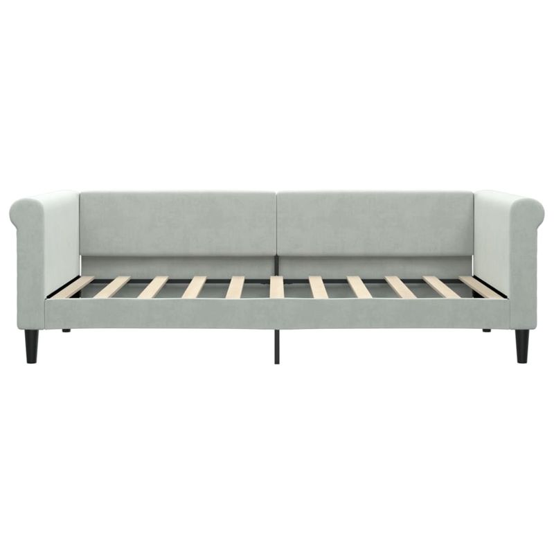 Casa si Gradina - Mobilier - Paturi si accesorii - Paturi - Pat de zi cu saltea, gri deschis, 90x190 cm, catifea - Infinity.ro