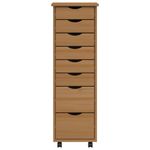 Casa si Gradina - Mobilier - Dulapuri si sifoniere - Dulapuri - Dulap rulant cu sertare „MOSS”, maro miere, lemn masiv de pin - Infinity.ro