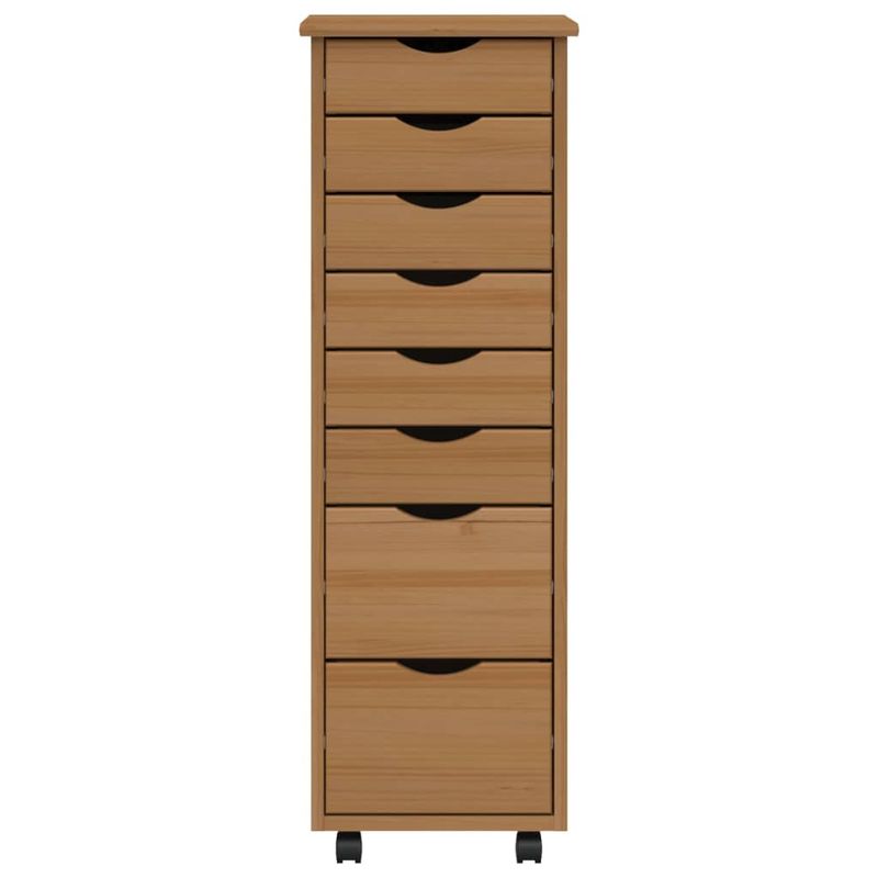 Casa si Gradina - Mobilier - Dulapuri si sifoniere - Dulapuri - Dulap rulant cu sertare „MOSS”, maro miere, lemn masiv de pin - Infinity.ro