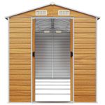 Casa si Gradina - Gradina si terasa - Casute de gradina - Sopron de gradina, maro deschis, 191x470x198 cm otel galvanizat - Infinity.ro