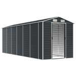 Casa si Gradina - Gradina si terasa - Casute de gradina - Sopron de gradina, antracit, 191x555x198 cm, otel galvanizat - Infinity.ro