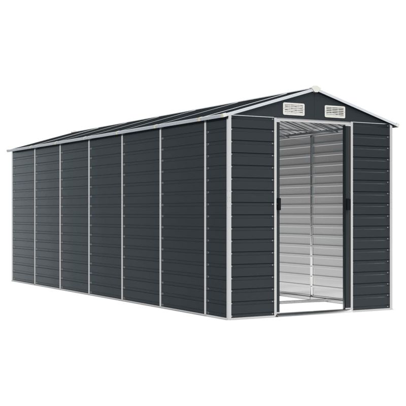 Casa si Gradina - Gradina si terasa - Casute de gradina - Sopron de gradina, antracit, 191x555x198 cm, otel galvanizat - Infinity.ro