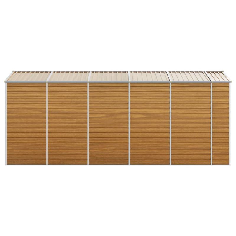 Casa si Gradina - Gradina si terasa - Casute de gradina - Sopron de gradina, maro deschis, 191x470x198 cm otel galvanizat - Infinity.ro