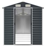 Casa si Gradina - Gradina si terasa - Casute de gradina - Sopron de gradina, antracit, 191x555x198 cm, otel galvanizat - Infinity.ro
